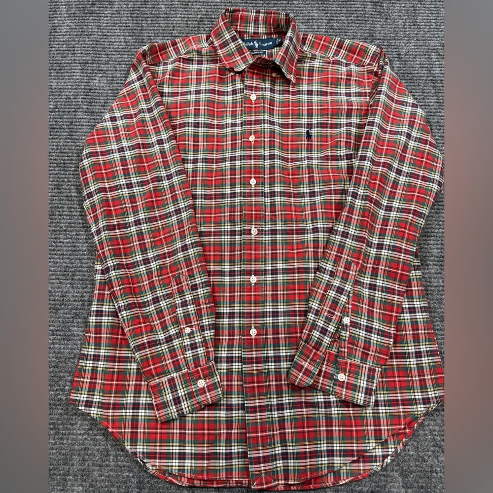 Ralph Lauren -  Men, Med, Classic Fit Red Plaid Button Down Shirt LS, (A1/028)